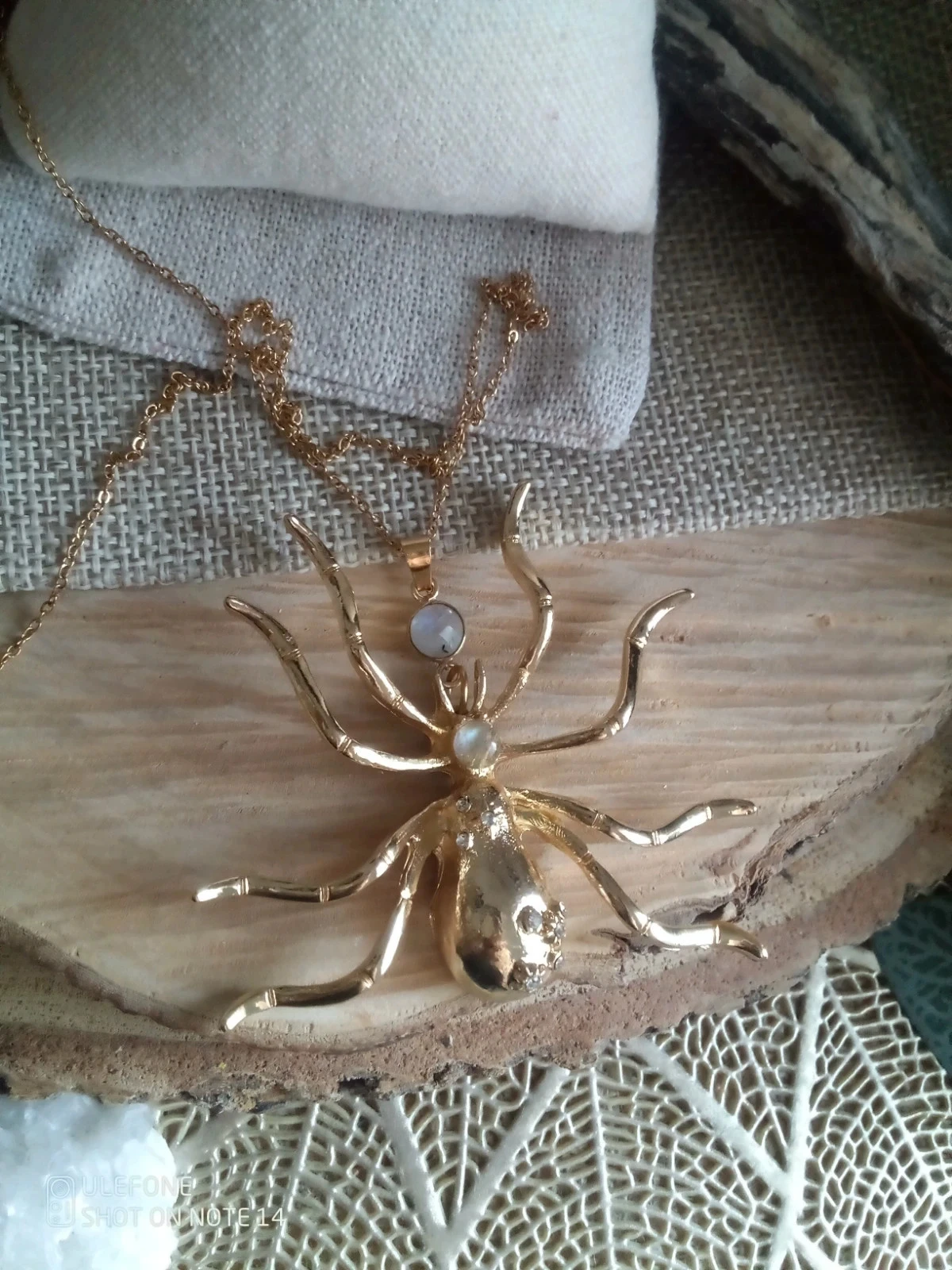 Collier araignée avec pierres naturelles semi précieuses – photo 2